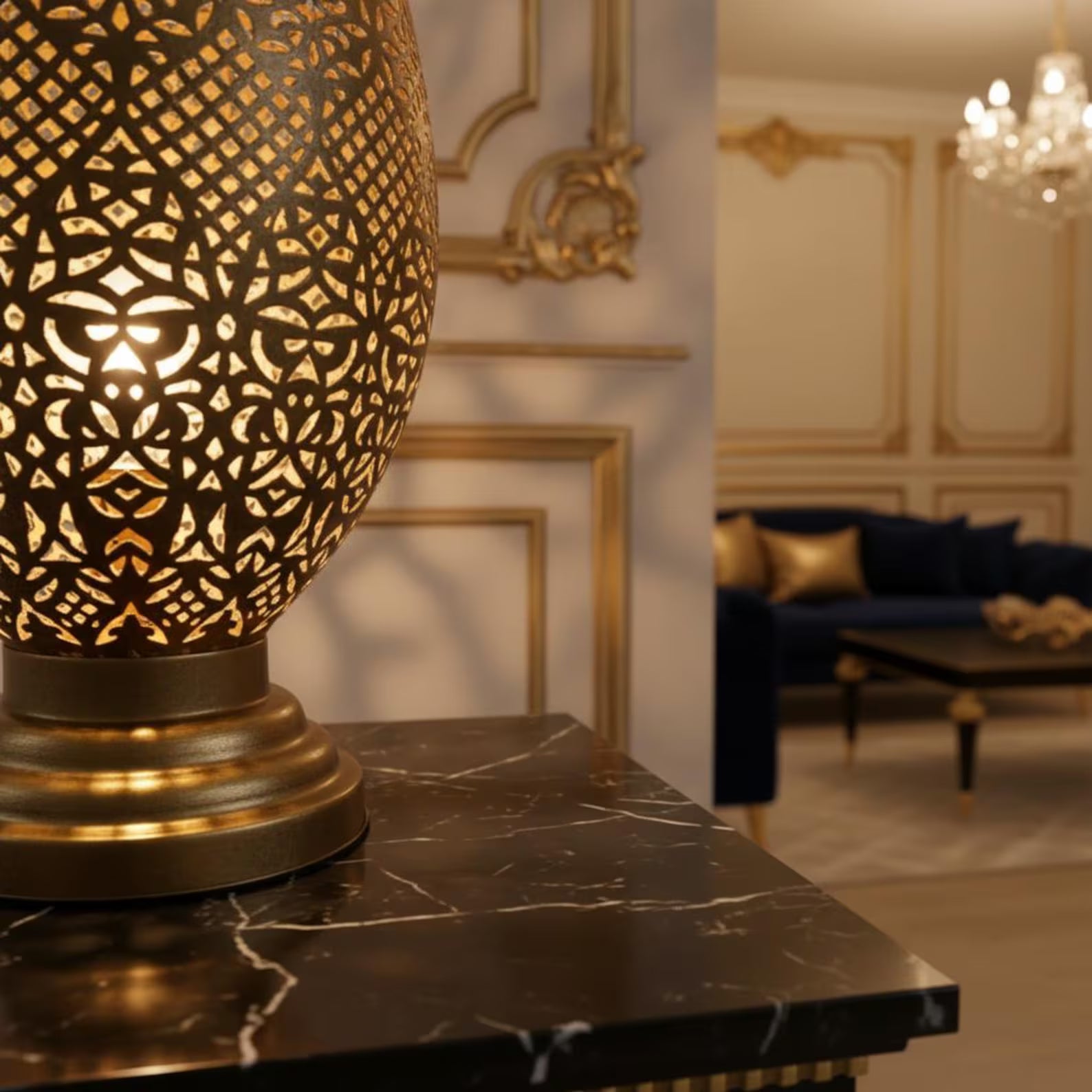 Refined Brass Unique Floor Lamp – Handmade Moroccan Standing Light Fixture for Oriental Art Style