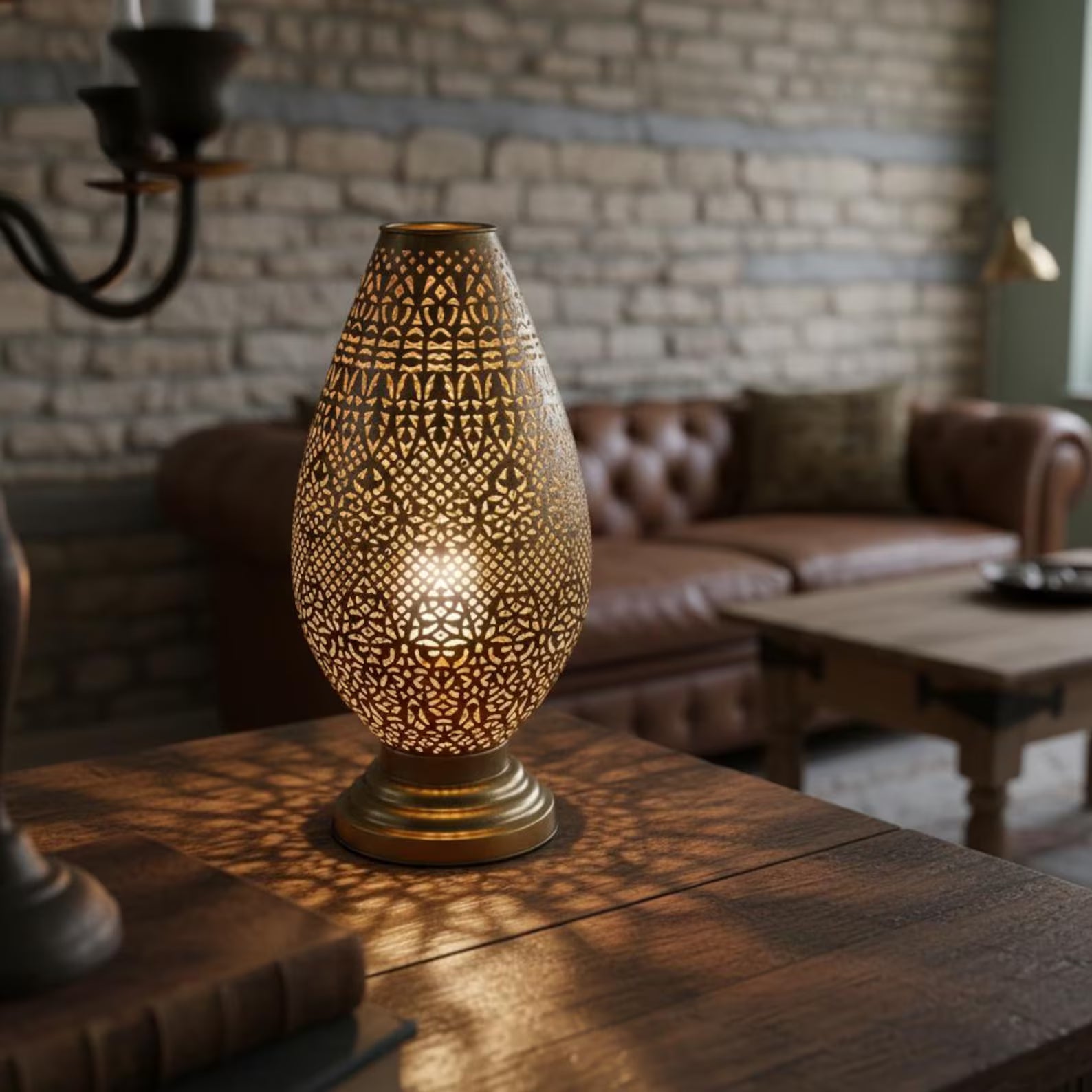 Refined Brass Unique Floor Lamp – Handmade Moroccan Standing Light Fixture for Oriental Art Style
