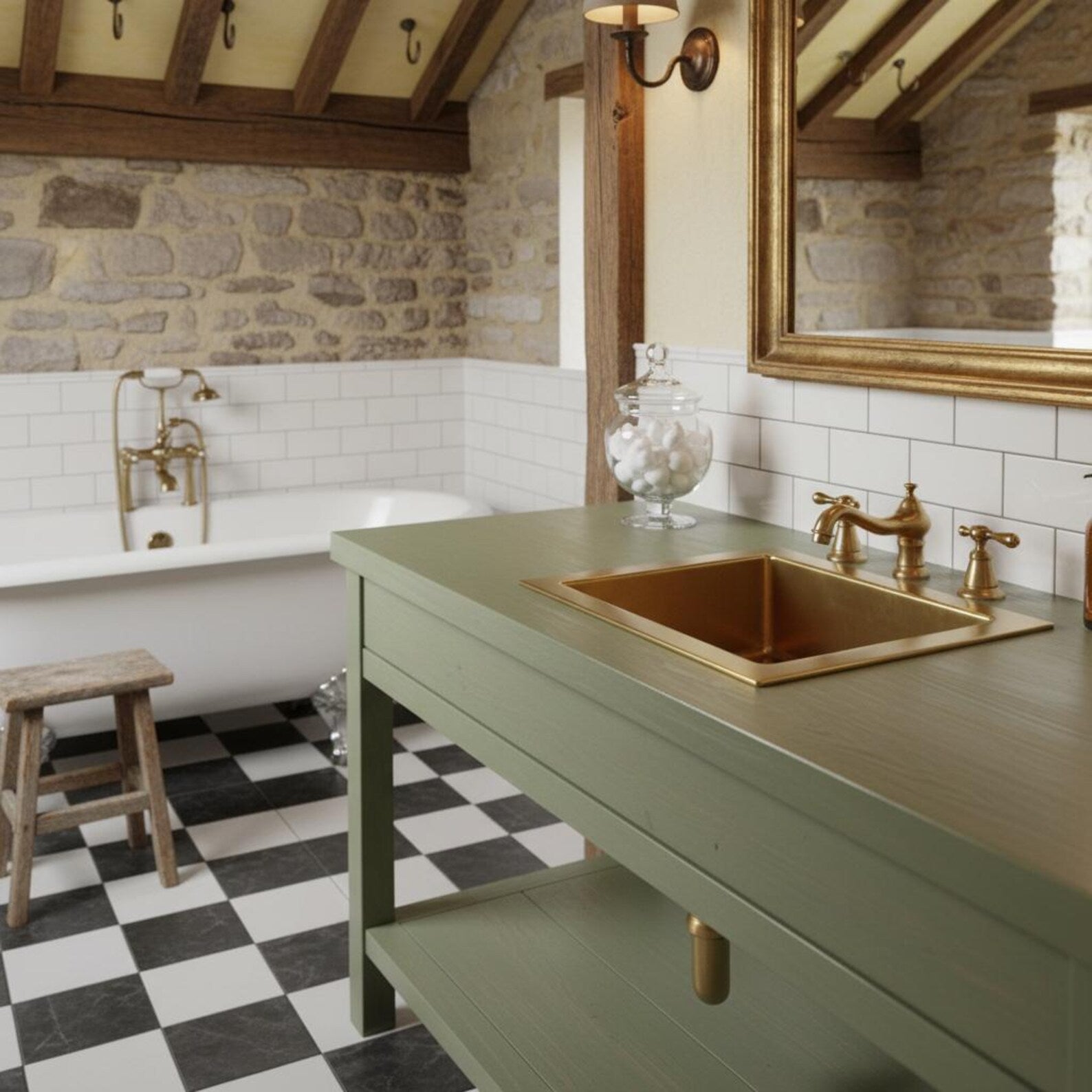 Solid Unlacquered Brass Undermount Kitchen Sink, Handmade Farmhouse Bar Sink