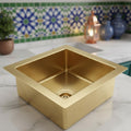 Solid Unlacquered Brass Undermount Kitchen Sink, Handmade Farmhouse Bar Sink